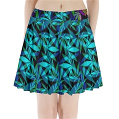 420 Ganja Pattern, Weed Leafs, Marihujana In Colors Pleated Mini Skirt by Casemiro