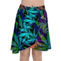 420 ganja pattern, weed leafs, marihujana in colors Chiffon Wrap Front Skirt View1