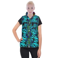 420 Ganja Pattern, Weed Leafs, Marihujana In Colors Women s Button Up Vest by Casemiro