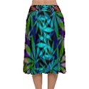 420 ganja pattern, weed leafs, marihujana in colors Velvet Flared Midi Skirt View2