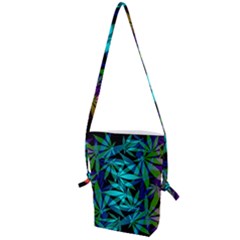 420 Ganja Pattern, Weed Leafs, Marihujana In Colors Folding Shoulder Bag