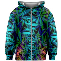 420 Ganja Pattern, Weed Leafs, Marihujana In Colors Kids  Zipper Hoodie Without Drawstring by Casemiro