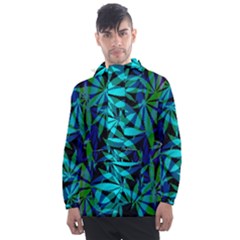 420 Ganja Pattern, Weed Leafs, Marihujana In Colors Men s Front Pocket Pullover Windbreaker by Casemiro