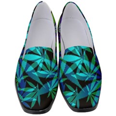 420 Ganja Pattern, Weed Leafs, Marihujana In Colors Women s Classic Loafer Heels by Casemiro