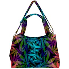 420 Ganja Pattern, Weed Leafs, Marihujana In Colors Double Compartment Shoulder Bag by Casemiro