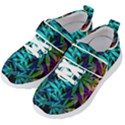 420 ganja pattern, weed leafs, marihujana in colors Kids  Velcro Strap Shoes View2