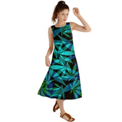 420 Ganja Pattern, Weed Leafs, Marihujana In Colors Summer Maxi Dress by Casemiro