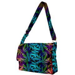 420 Ganja Pattern, Weed Leafs, Marihujana In Colors Full Print Messenger Bag (l)