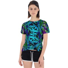 420 Ganja Pattern, Weed Leafs, Marihujana In Colors Open Back Sport Tee by Casemiro