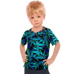 420 Ganja Pattern, Weed Leafs, Marihujana In Colors Kids  Sports Tee