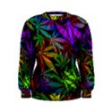 Ganja in rainbow colors, weed pattern, marihujana theme Women s Sweatshirt View1