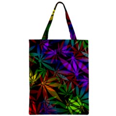 Ganja In Rainbow Colors, Weed Pattern, Marihujana Theme Zipper Classic Tote Bag