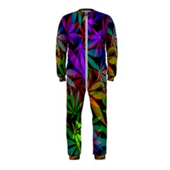 Ganja In Rainbow Colors, Weed Pattern, Marihujana Theme Onepiece Jumpsuit (kids)