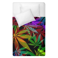 Ganja In Rainbow Colors, Weed Pattern, Marihujana Theme Duvet Cover Double Side (single Size) by Casemiro