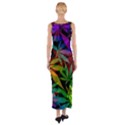 Ganja in rainbow colors, weed pattern, marihujana theme Fitted Maxi Dress View2