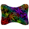 Ganja in rainbow colors, weed pattern, marihujana theme Velour Seat Head Rest Cushion View1