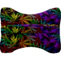 Ganja in rainbow colors, weed pattern, marihujana theme Velour Seat Head Rest Cushion View2