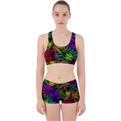 Ganja In Rainbow Colors, Weed Pattern, Marihujana Theme Work It Out Gym Set by Casemiro