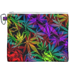 Ganja In Rainbow Colors, Weed Pattern, Marihujana Theme Canvas Cosmetic Bag (xxxl) by Casemiro