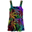 Ganja in rainbow colors, weed pattern, marihujana theme Kids  Layered Skirt Swimsuit View1