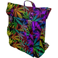 Ganja In Rainbow Colors, Weed Pattern, Marihujana Theme Buckle Up Backpack by Casemiro