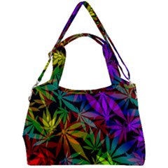 Ganja In Rainbow Colors, Weed Pattern, Marihujana Theme Double Compartment Shoulder Bag by Casemiro