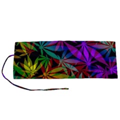 Ganja In Rainbow Colors, Weed Pattern, Marihujana Theme Roll Up Canvas Pencil Holder (s) by Casemiro