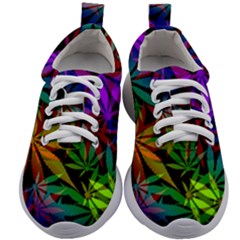 Ganja In Rainbow Colors, Weed Pattern, Marihujana Theme Kids Athletic Shoes