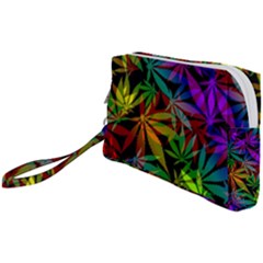 Ganja In Rainbow Colors, Weed Pattern, Marihujana Theme Wristlet Pouch Bag (small) by Casemiro