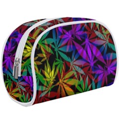 Ganja In Rainbow Colors, Weed Pattern, Marihujana Theme Makeup Case (large)