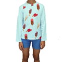 Ice Cream pattern, light blue background Kids  Long Sleeve Swimwear View1