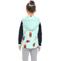 Ice Cream pattern, light blue background Kids  Hooded Puffer Vest View2