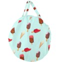 Ice Cream pattern, light blue background Giant Round Zipper Tote View1