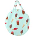 Ice Cream pattern, light blue background Giant Round Zipper Tote View2