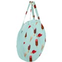 Ice Cream pattern, light blue background Giant Round Zipper Tote View3