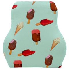 Ice Cream Pattern, Light Blue Background Car Seat Velour Cushion 