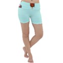 Ice Cream pattern, light blue background Lightweight Velour Yoga Shorts View1