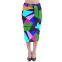 Trippy blocks, dotted geometric pattern Velvet Midi Pencil Skirt View1