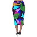 Trippy blocks, dotted geometric pattern Velvet Midi Pencil Skirt View2