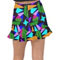 Trippy blocks, dotted geometric pattern Fishtail Mini Chiffon Skirt View2