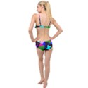 Trippy blocks, dotted geometric pattern Layered Top Bikini Set View2