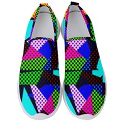 Trippy Blocks, Dotted Geometric Pattern Men s Slip On Sneakers by Casemiro