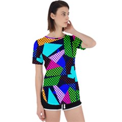 Trippy Blocks, Dotted Geometric Pattern Perpetual Short Sleeve T-shirt