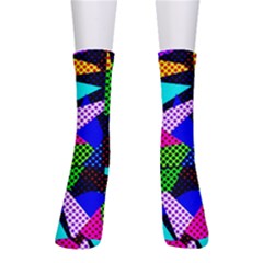 Trippy Blocks, Dotted Geometric Pattern Men s Crew Socks by Casemiro