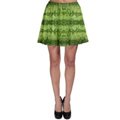 Watermelon Pattern, Fruit Skin In Green Colors Skater Skirt by Casemiro