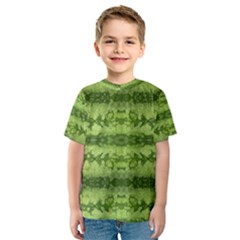 Watermelon Pattern, Fruit Skin In Green Colors Kids  Sport Mesh Tee