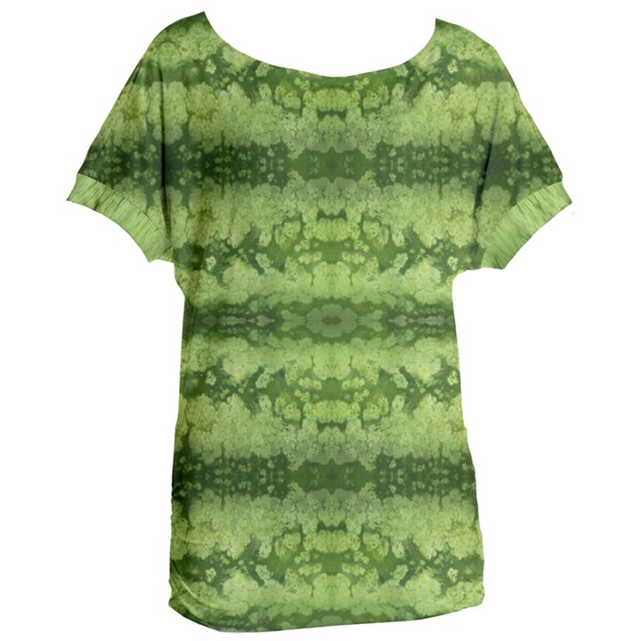 Watermelon pattern, fruit skin in green colors Women s Oversized Tee