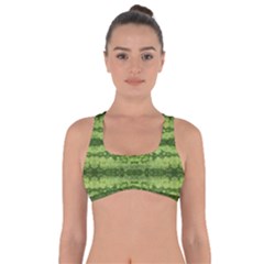 Watermelon Pattern, Fruit Skin In Green Colors Got No Strings Sports Bra