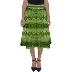 Watermelon Pattern, Fruit Skin In Green Colors Perfect Length Midi Skirt by Casemiro