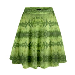 Watermelon Pattern, Fruit Skin In Green Colors High Waist Skirt by Casemiro